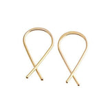 Humble Chic Upside Down Hoop Gold-filled Earrings 24mm 18 GA Hypoallergenic Lightweight Wire Needle Drop Dangle Threader Hoops for Women