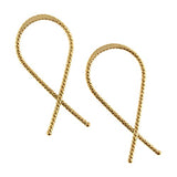 Humble Chic Upside Down Hoop Gold-filled Earrings 24mm 18 GA Hypoallergenic Lightweight Wire Needle Drop Dangle Threader Hoops for Women