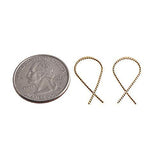 Humble Chic Upside Down Hoop Gold-filled Earrings 24mm 18 GA Hypoallergenic Lightweight Wire Needle Drop Dangle Threader Hoops for Women