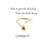 14K Gold filled Upside Down Hypoallergenic Lightweight Wire Drop Dangle Threader Huggie Hoops for Women