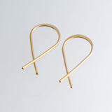 Humble Chic Upside Down Hoop Gold-filled Earrings 24mm 18 GA Hypoallergenic Lightweight Wire Needle Drop Dangle Threader Hoops for Women