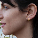 20 GA Gold Filled Double Nose Ring Hoop for Single Piercing Spiral Twist Nose Hoop for Women Girls