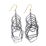 Sterling Silver 925 14K Gold Filled Two Color Dangle Long Drop Circles Earrings, Handmade Jewelry for Women Men