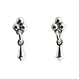 Sterling Silver Stud Earrings with Kite Shaped Component Drop