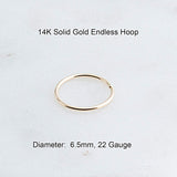 SOLID GOLD Open Ring Nose 6.5 mm Hoop