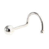Sterling Silver Nose Screw Stud with Silver Ball for the Left-Right Side