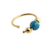 Sol and Venus Dark Blue Opal Nose Stud - Minimalist and Chic Nose Jewelry 8mm