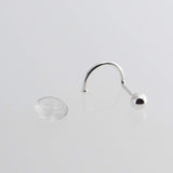 Sterling Silver Nose Screw Stud with Silver Ball for the Left-Right Side