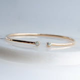 Sol and Venus Gold Open Cuff Bracelet with Opal