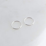 Sterling Silver Small 7.5 mm Hoop Earrings 22 gauge
