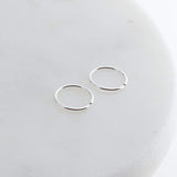 Sterling Silver Small 7.5 mm Hoop Earrings 22 gauge