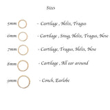 SOLID GOLD Open Ring Nose 6.5 mm Hoop