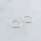 Sterling Silver Small 7.5 mm Hoop Earrings 22 gauge
