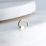 Gold Filled Nose Screw Stud Hammered Disc 3 mm for the Left Side