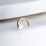 Gold Filled Nose Screw Stud Hammered Disc 3 mm for the Left Side