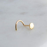 Gold Filled Nose Screw Stud Hammered Disc 3 mm for the Right Side