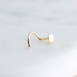 Gold Filled Nose Screw Stud Hammered Disc 3 mm for the Right Side