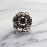 Large Artisan Sterling Silver Flower Ring – Statement 21 mm Band, Hypoallergenic
