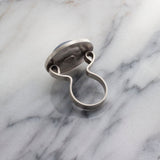 Sterling Silver and 14K solid Gold Round Shape Ring with Blue Kyanite Stone