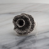 Large Artisan Sterling Silver Flower Ring – Statement 21 mm Band, Hypoallergenic