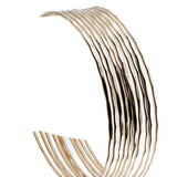 Gold Filled Stackable Slip On Bangles with Faceted Finish