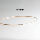 Gold Filled Stackable Slip On Bangles with Faceted Finish