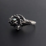 Sol and Venus Saltwater Black Tahitian Pearl Ring in Sterling Silver