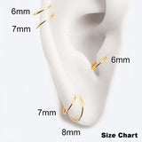 Rose Gold Filled 2 Pair Set of 6 mm and 7 mm Hoop Earrings gauge 22