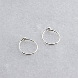 Sterling Silver Small 9 mm Hoop Earrings 22 gauge