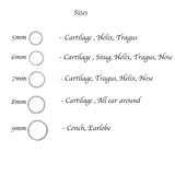 Sterling Silver Mismatched Set of 6 mm, 7 mm and 8 mm Hoop Earrings gauge 20