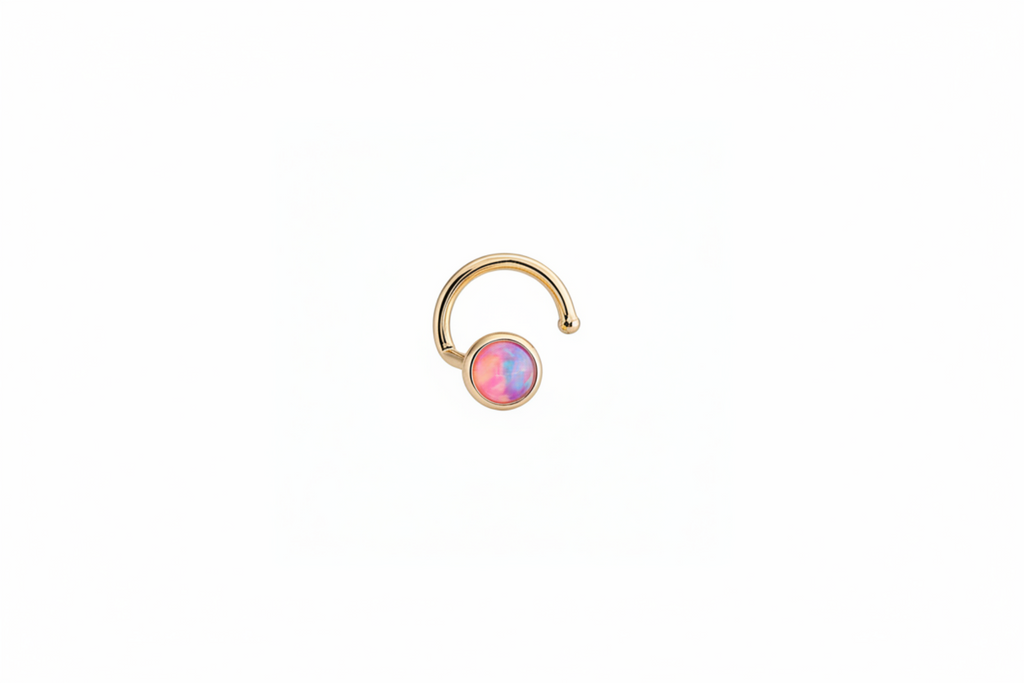 Gold-Filled Pink Opal Nose Screw