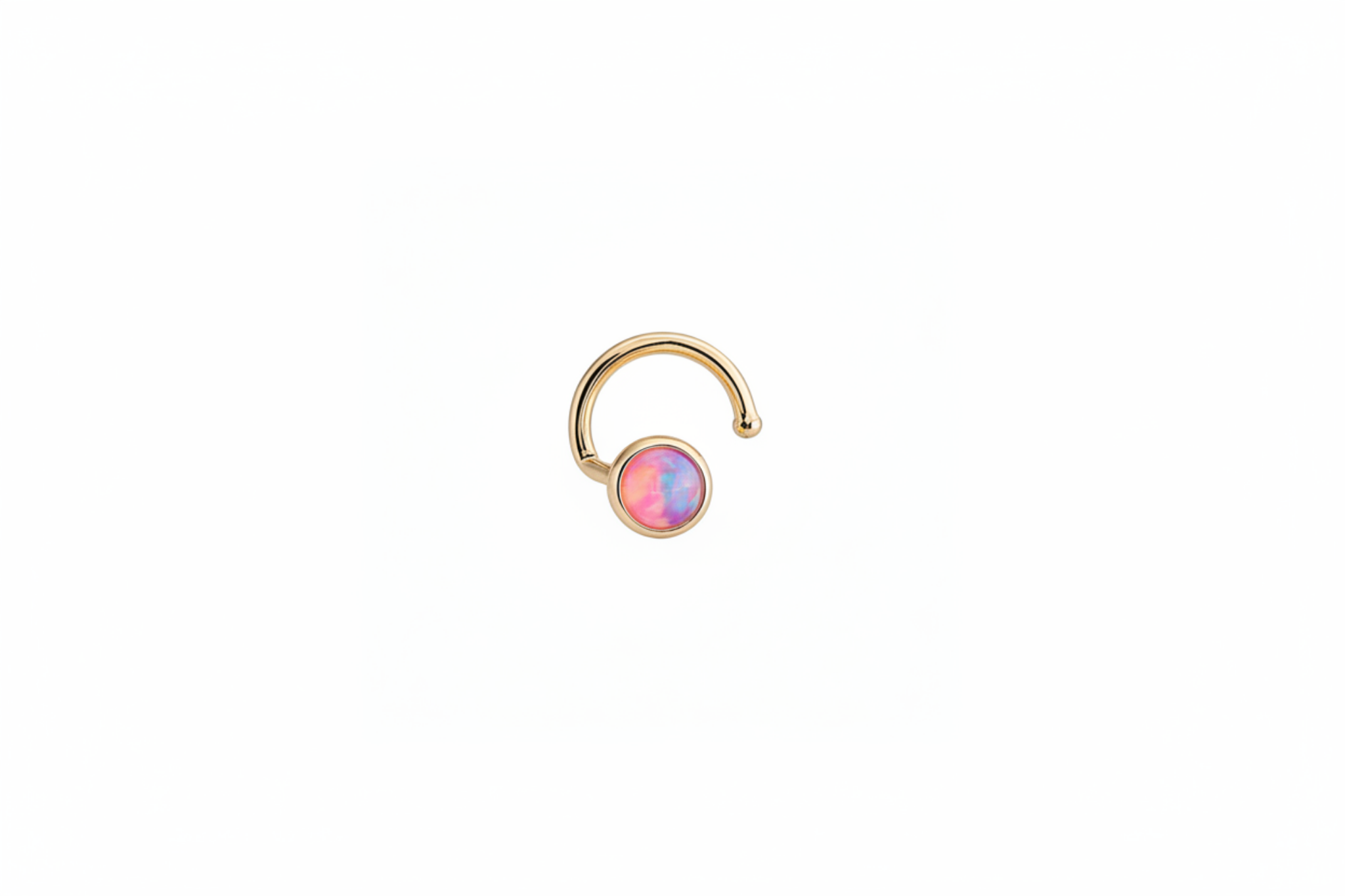 Gold-Filled Pink Opal Nose Screw