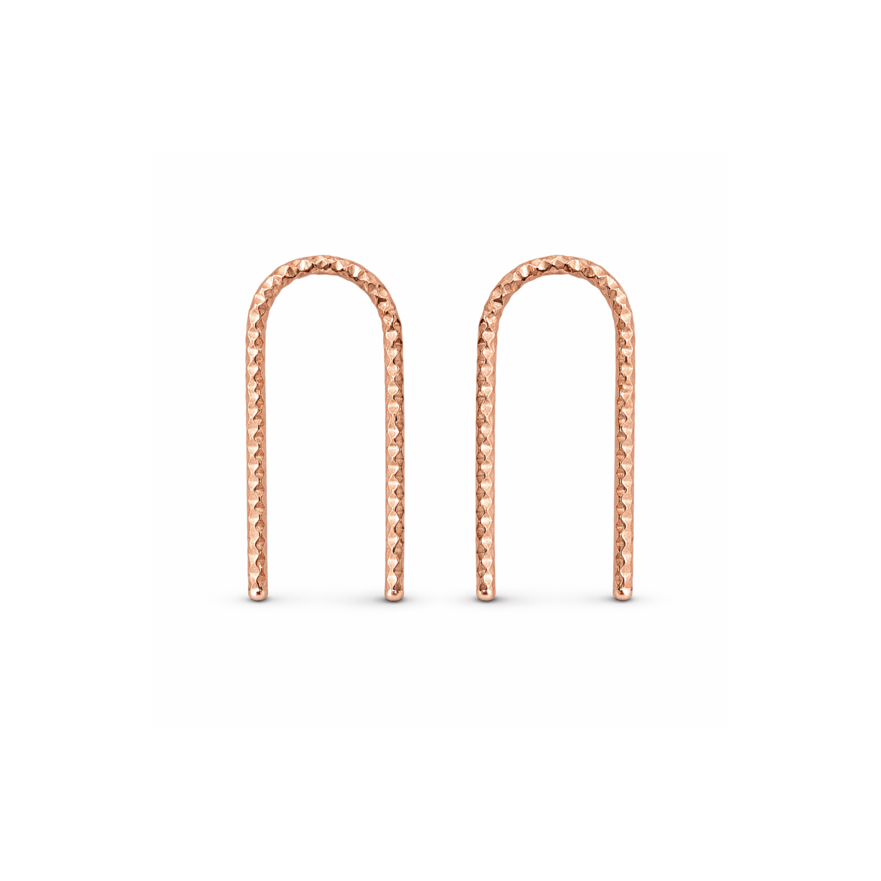 Mini Diamond Cut U Arc Earrings