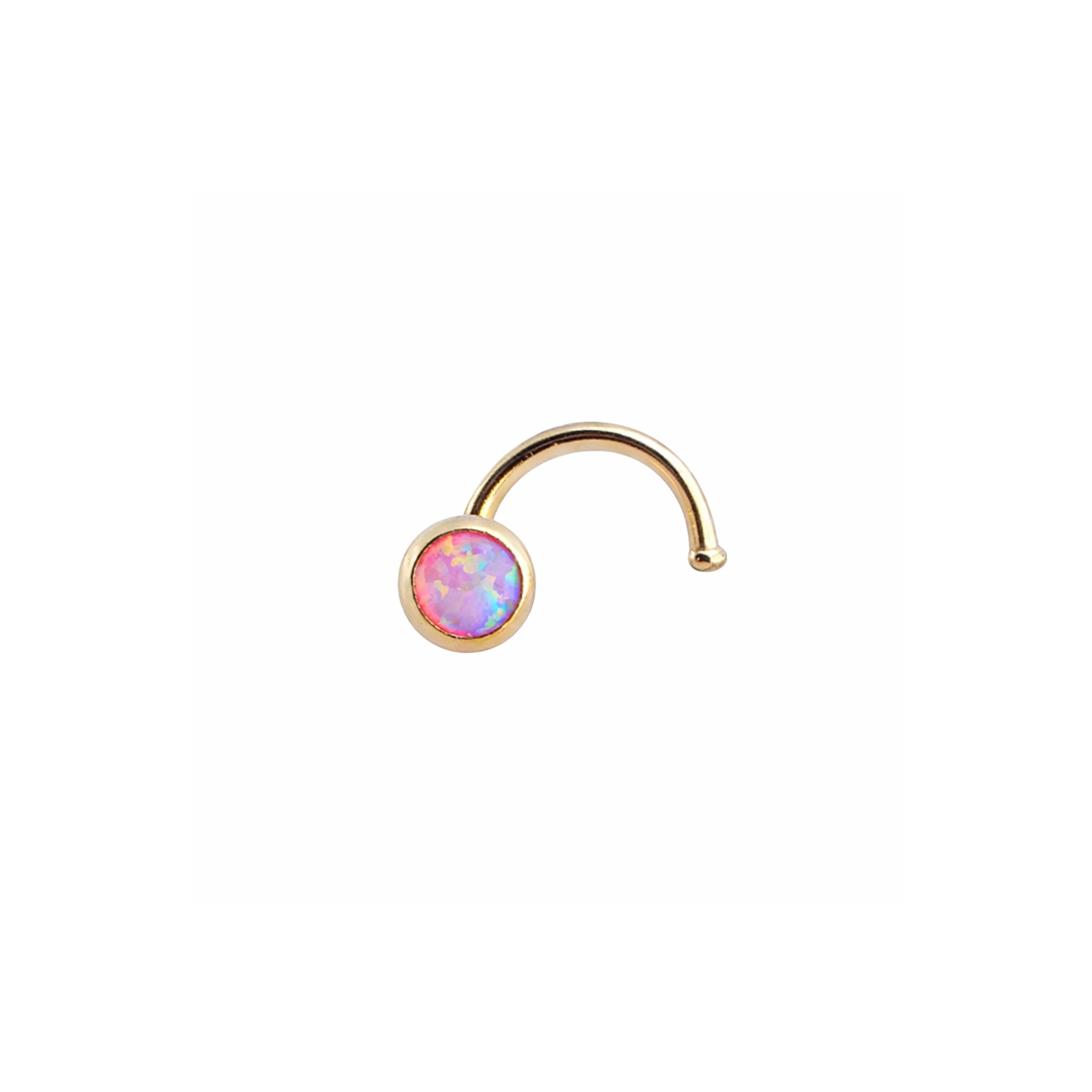 Gold-Filled Pink Opal Nose Screw