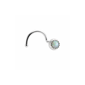 Sterling Silver White Opal Nose Screw