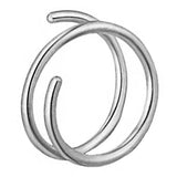 Sol and Venus 22 GA 14K Gold Filled Double Nose Ring Hoop for Single Piercing Spiral Twist Nose Hoop for Women Girls