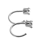 Gold Filled Sterling Silver Small Hoop Huggie Piercing Earrings with Cubic Zirconia