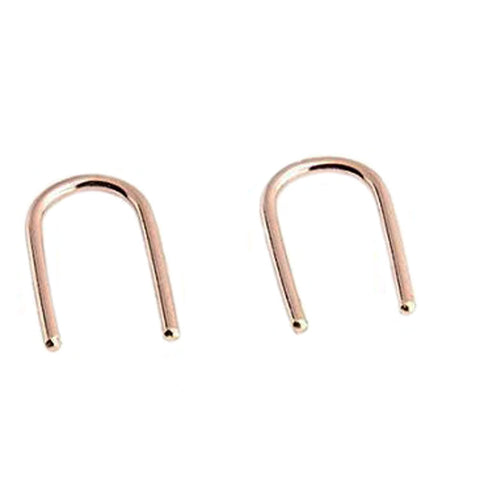 Gold Filled Mini Arc Ear Cuff Hook Earring Open Teardrop Huggie Hoop Earrings Round 13mm