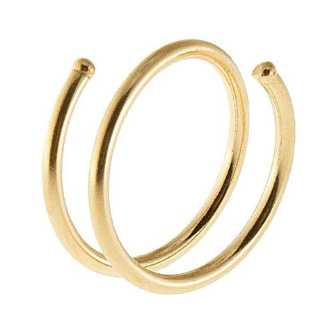 Sol and Venus 22 GA 14K Gold Filled, Silver Double Nose Ring Hoop for Single Piercing Spiral Twist Nose Hoop for Women Girls