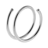 Sol and Venus 20 GA 14K Gold Filled Double Nose Ring Hoop for Single Piercing Spiral Twist Nose Hoop for Women Girls