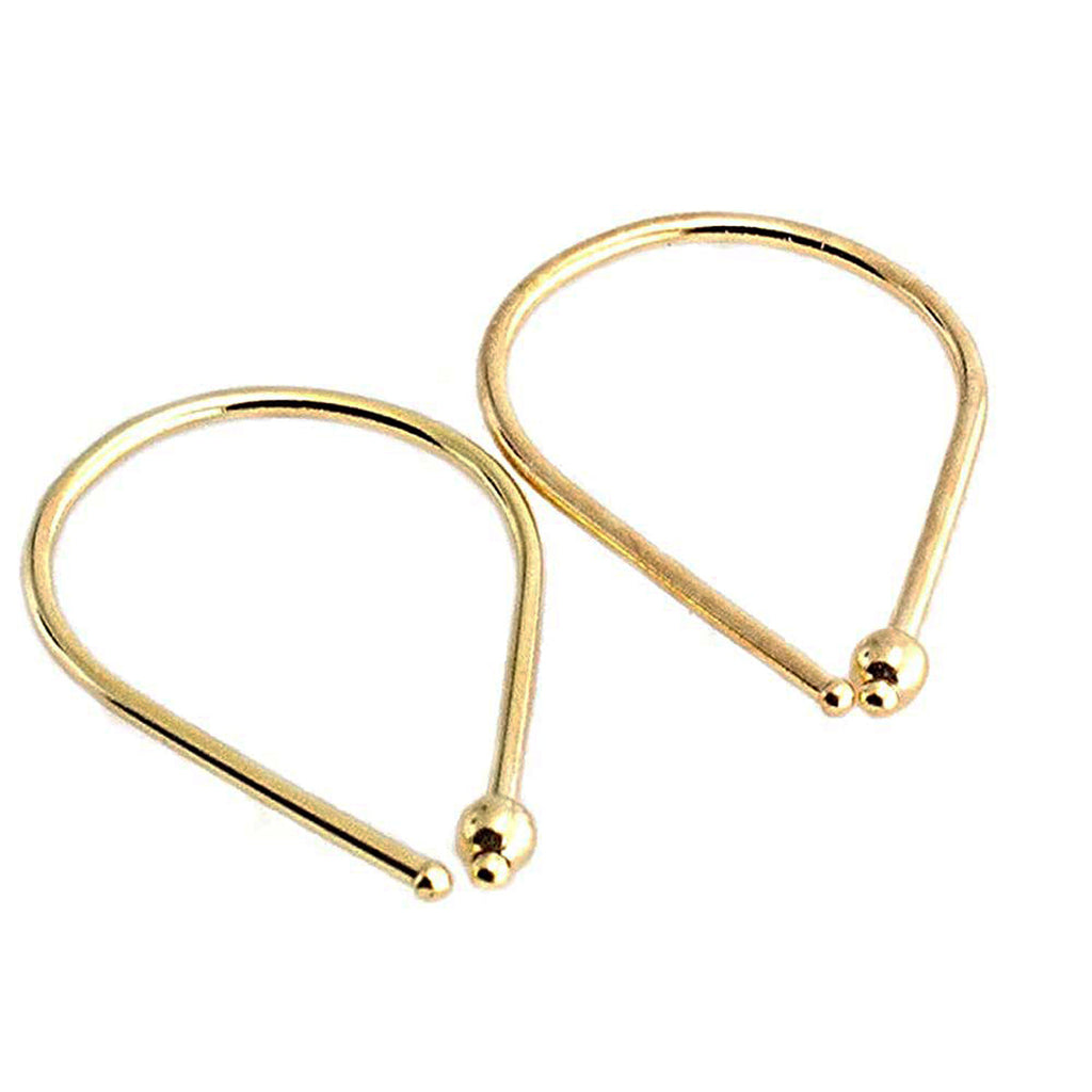 20 GA Gold-Filled Teardrop with Gold Bead Hoop Earrings
