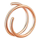 Sol and Venus 24G 14K Gold Filled, Silver Double Nose Ring Hoop for Single Piercing Spiral Twist Nose Hoop for Women Girls