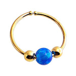 Sol and Venus Blue Opal Stone Nose Ring - Unique and Eye-Catching Jewelry for Your Nose 7mm