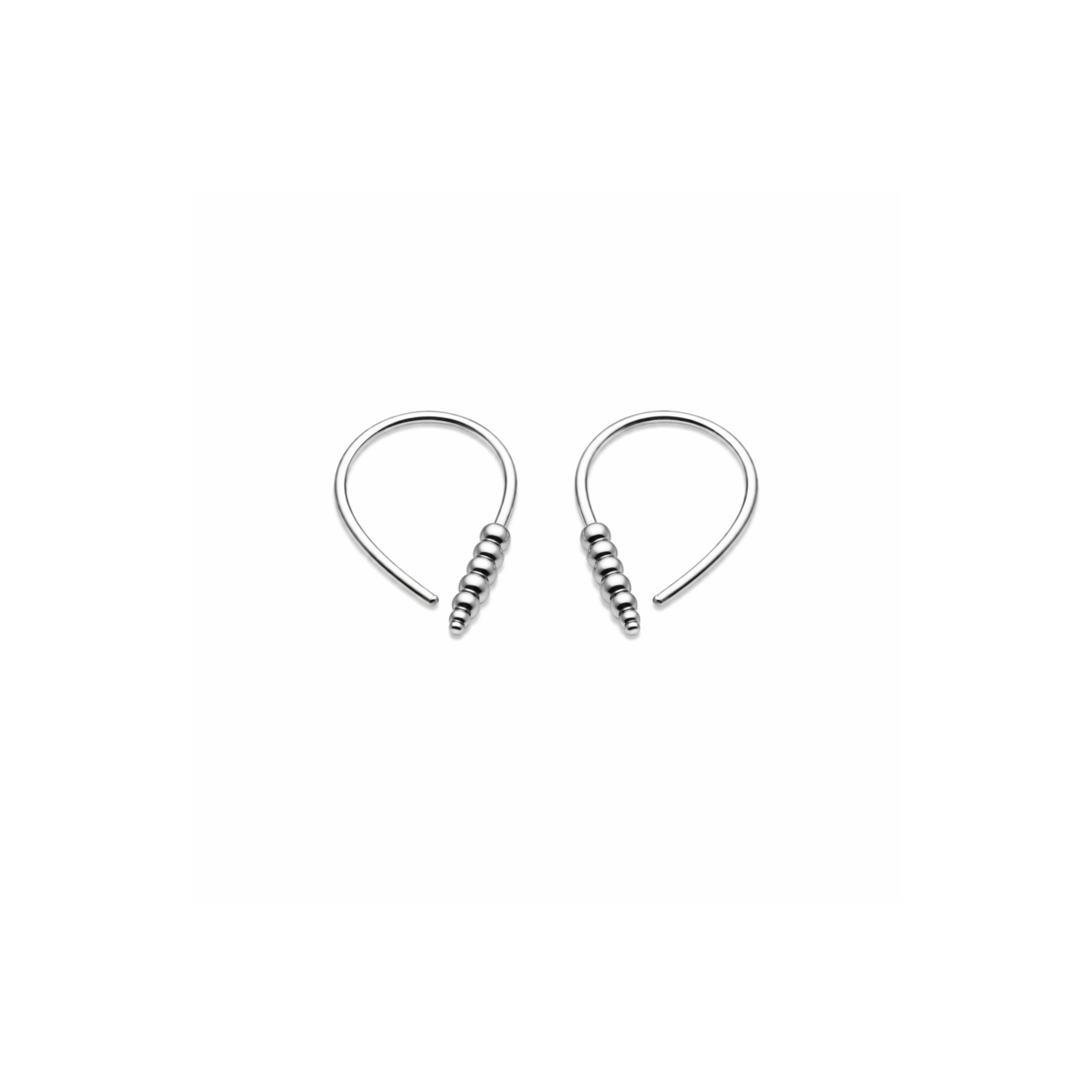 Teardrop Huggie Hoop Earrings with Five Beads