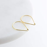 Sol and Venus Gold Filled 20 GA Piercing Teardrop Hoop Horseshoe Arc Hook Earrings with 1 Gold Bead