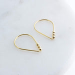 Gold Filled 18 mm Teardrop Earrings 3 Gold Filled Beads