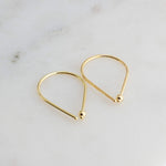 Sol and Venus Gold Filled 20 GA Piercing Teardrop Hoop Horseshoe Arc Hook Earrings with 1 Gold Bead