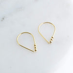 Gold Filled 18 mm Teardrop Earrings 3 Gold Filled Beads