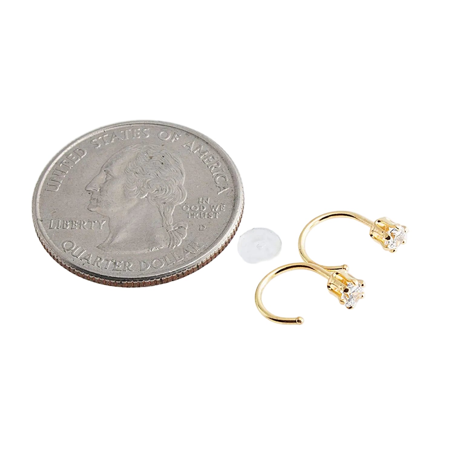 Gold-Filled Cubic Zirconia Small Hoop Huggie Earrings