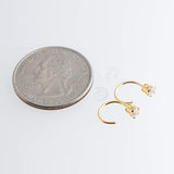 Gold Filled Sterling Silver Small Hoop Huggie Piercing Earrings with Cubic Zirconia